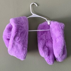 Aerie Fluffy Purple Mittens and Hat Set NWT